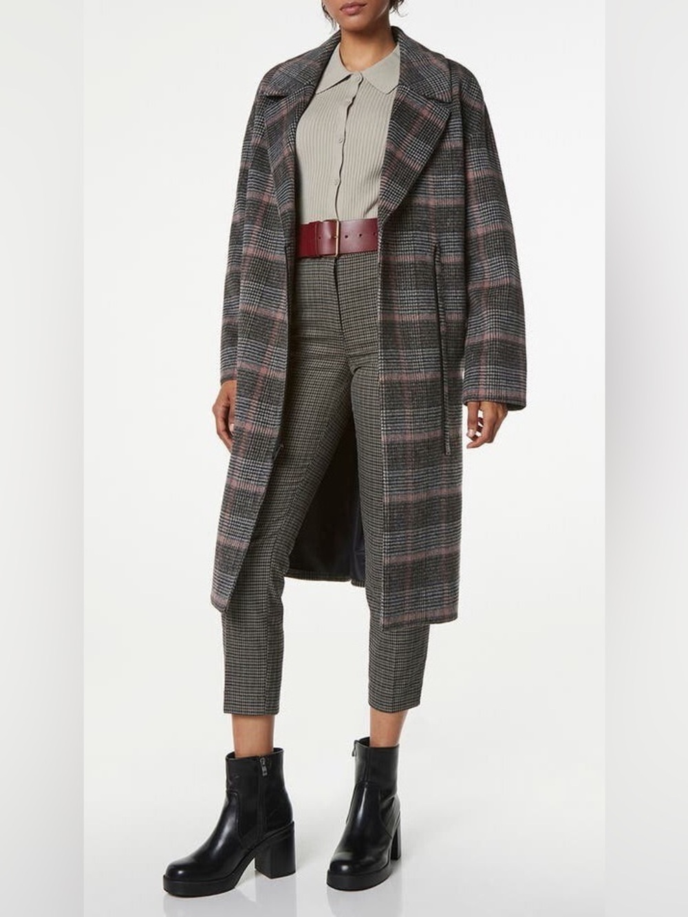 Marc Andrew Women's Casma Oversized Plaid Coat